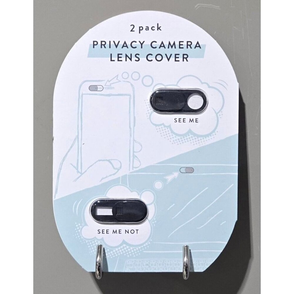 Webcam Laptop Phone Camera Lens Sliding Cover Super Slim 2 Pack Sleek Black